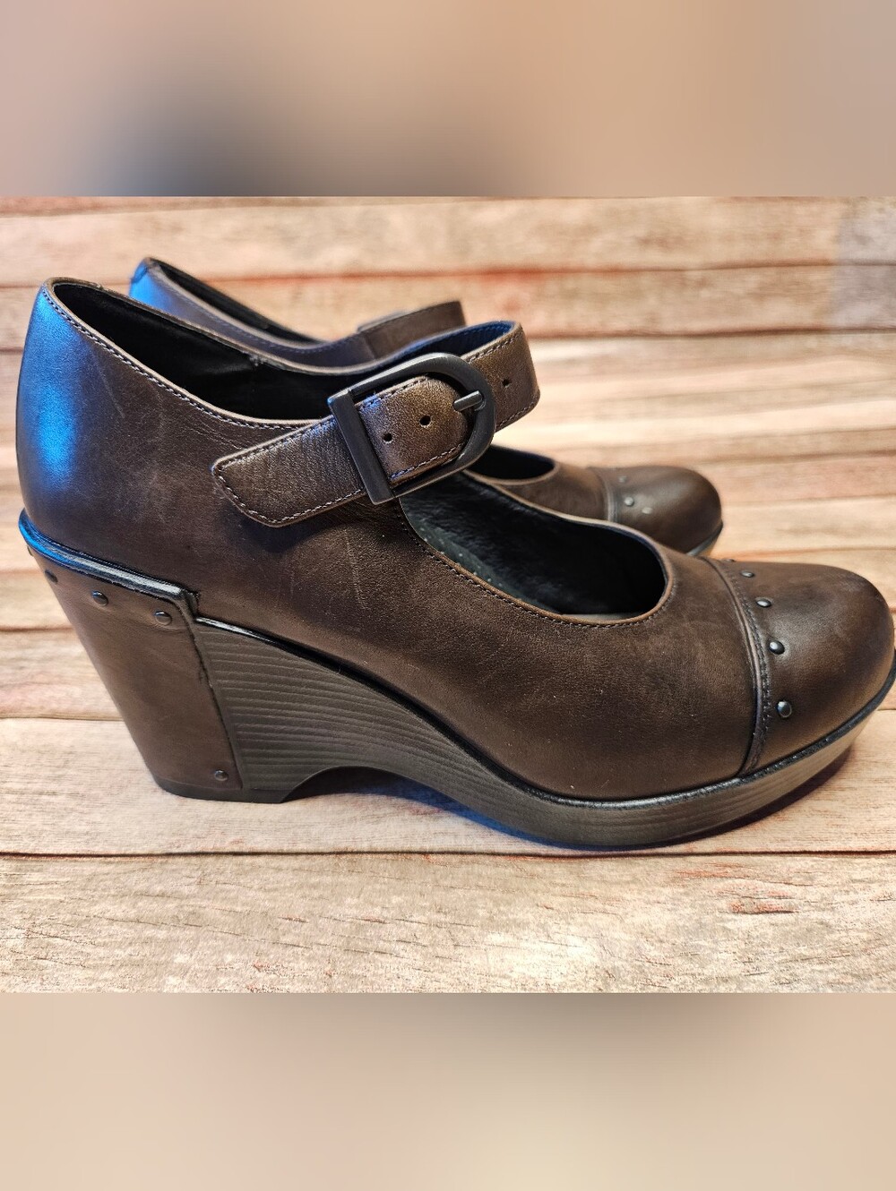 Dansko Discontinued Fanny Wedge Mary Jane Shoes. Size 37